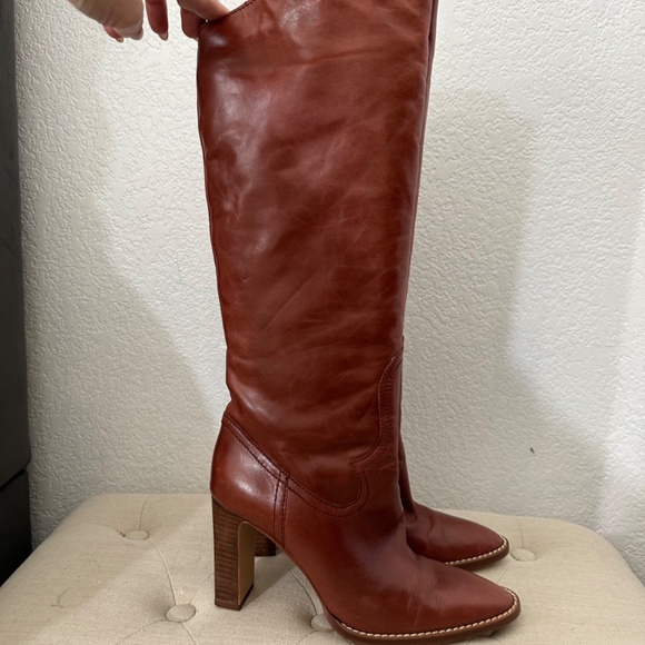 Zara genuine leather cognac tall Boots - Picture 12 of 12